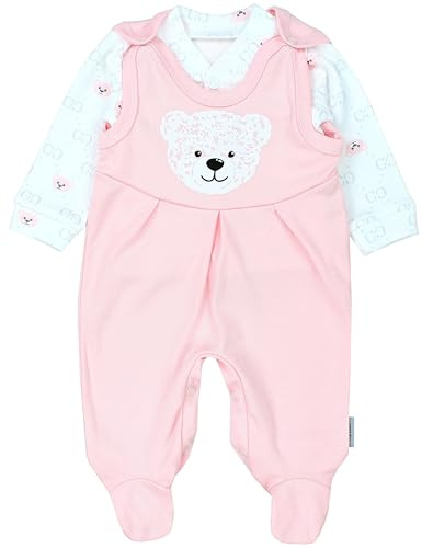TupTam Unisex Baby Strampler Set Spruch Mamas & Papas Schatz, Farbe: Bärchen Rosa Weiß Apricot, Größe: 68