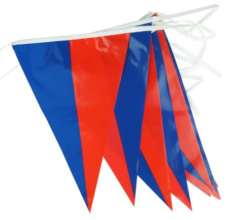 Goodymax® Wimpelkette 10 m Design Blau-Rot 2-farbig - viele weitere Farben & Farbkombinationen zur Auswahl