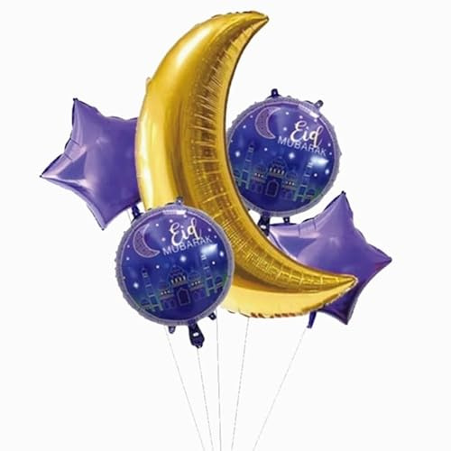 5-teiliges Eid-Mubarak-Ballon-Set