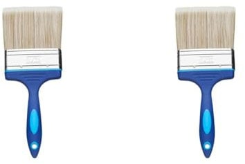 Fit For The Job 4 inch No Bristle Loss DIY Paint Brush For A Smooth Finish Painting with Emulsion, Gloss and Satin Paints on Walls, Ceilings, Furniture, Wood & Metal, 4 100mm (Pack of 2)
