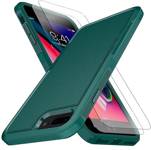 KaiMai for iPhone 8 Plus/7 Plus Case - Military Grade Drop Protection, Non-Slip, Heavy Duty Full-Body Shockproof - Green