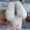 Fluffy Rabbit Case for iPhone 14 Pro Max,Furry Cute Bunny Handmade Plush Rabbit Funny Warm Big Ears Bling Rhinestone Fur Hair Case for iPhone 14 Pro Max 6.7 inch 2022(Pink White)