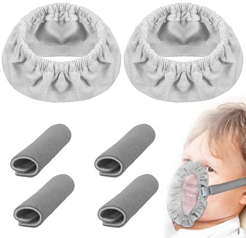 4Pcs Cpap Zubehör CPAP Maske Liner CPAP Gurtbezüge Gesichtspads Wiederverwendbar CPAP Komfortpolster CPAP Maskeneinlagen CPAP Softbandagen Reduzieren Einbuchtungen mit 2 CPAP Masken Liner (Grau)