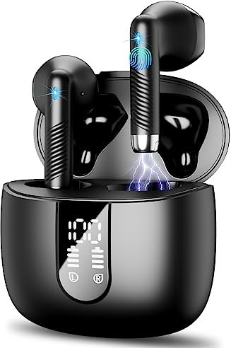 Wireless Earbuds, Bluetooth Earbuds 2024 5.4 Stereo Earbuds with ENC Noise Cancelling Microphones, 40H Bluetooth Earbuds with Dual LED Display, IP7 Waterproof Earbuds for