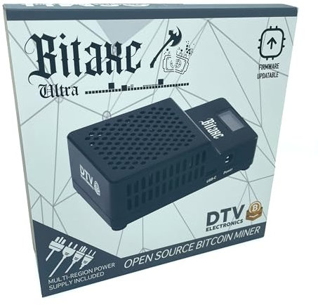 Bitaxe Ultra Open Source Bitcoin ASIC Miner – BTC Miner with 500 GH/s Hash Rate, Low Power Consumption – Quiet Solo Bitcoin Miner for Home Use with Multi-Regional PSU by DTV ₿ ELECTRONICS
