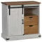 vidaXL Buffet Halden Porte coulissante Blanc 80x40x80 cm Bois Massif, Armoire de Rangement, Armoire de Rangement de Cuisine, Armoire de Rangement de Salon