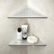Bernkot Corner Shower Shelf 304 Stainless Steel, Recessed Corner Shelves Slot Design, 10 Triangular Corner Shelf 1.5mm Thickness Bathroom Shelf for Tiled Wall, No Drilling, Silver, 2 Pack