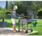 Grillwagen BBQ Smoker XXL Holzkohlegrill mit Deckel, Rädern, Edelstahl-Griff, Holzkohlegrill Barbecue Grillwagen Smoker Grill Campinggrill Holzkohle Outdoor Kohlegrill 107 * 115 * 68 cm -Black