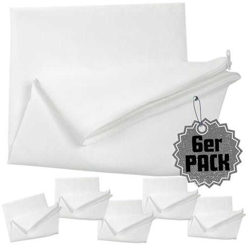 Qooltex Kissen inlett ohne Füllung 45x45 cm 6er Pack Set - 100% Baumwolle mit Reißverschluss - Leere Innenkissen Kissenbezug Kissenhülle Weiß - Viele Größen