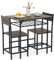 GiantexUK 3PCS Dining Table Set, Wooden Dining Table and Chairs with Storage Rack & Convenient Footrests, Space Saving Kitchen Furniture Set for Living Room Restaurant Bistro (Grey)