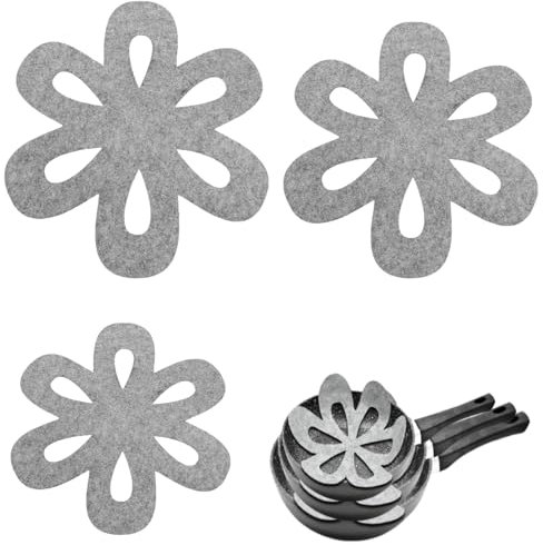 JCKD 3 Stück Pfannenschutz, Pfannenschutz, hitzebeständig, waschbar, Rutschfester Stapelschutz für Pfannen, Töpfe und Schüsseln, Küchenutensilien, 3 Verschiedene Größen (35,5/26/20cm) Grau