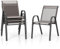 GOPLUS 4er Set Gartenstühle stapelbar, Bistrostuhl Balkonstuhl aus Textilene bis 150kg, Stapelstuhl mit Rückenlehne und Armlehn, Essstuhl Outdoor für Garten Terrassen Balkon Pool, Grau