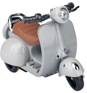 Puppe Zubehör, Motorräd Scooter Spielzeug mit Licht und Musik, Drehspielzeug für, Niedliches Have a Seat Spielzeug, Decor Desktop Ornaments für Sammler (Grau)