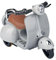 Puppe Zubehör, Motorräd Scooter Spielzeug mit Licht und Musik, Drehspielzeug für, Niedliches Have a Seat Spielzeug, Decor Desktop Ornaments für Sammler (Grau)