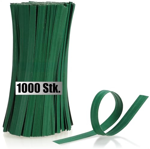com-four® 1000x Strisce di Rilegatura in Carta, Fili di Rilegatura Verdi | 15 cm ciascuno - per il fissaggio di piante - floricoltura - orticoltura e decorazione