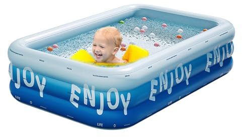 Piscine Gonflable d'été - Grande Baignoire remplie d'air - Salon Aquatique d'extérieur - Piscine Gonflable rectangulaire pour avec Couche de Protection Solaire - Baignoire Haute Performance