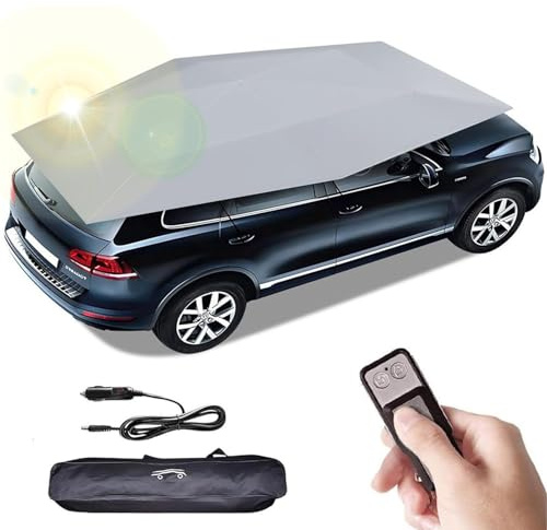 MINHUIJIHUI Tenda da Auto Completamente Automatica con Telecomando,Tettoia Elettrica Pieghevole per Auto per Esterni,Parasole Universale Elettrico, Protezione da Neve/Gelo/Grandine