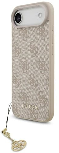 CG MOBILE Guess 4G Charms Collection Compatible with MagSafe Case for iPhone 17 Air (Pink)