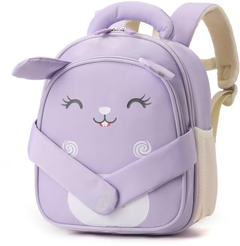 PROTAURI Kindergartenrucksack Mädchen mit Brustgurt für 2-6 Jahre, 11.6L Rucksack Kinder Reflektierend Wasserabweisend, Kita Rucksack Niedlicher & Verwandelbarer Leicht, Biber