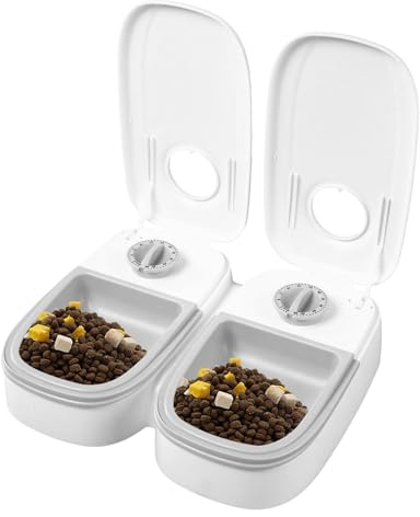 Automatic Cat Dispenser, 350 ml Battery Operated Food Container - Automatic Cat Feeder - Battery Operated - for Treats Snacks Indoor Outdoor Home Living Room Balcony Puppy Medium