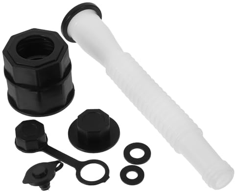 DIYEAH Kit de Remplacement Bec Verseur Antidérapant Blanc en Polyéthylène, Bouchon Fileté pour Bouteille de Gaz de Barbecue, Tuyau Flexible Compatible Cuisine Extérieure, Pièces
