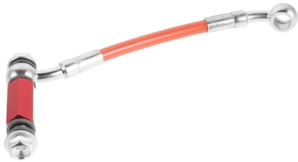 EPIGEIST Rallonge de Flexible de Frein Moto 15 Cm Raccord Double Banjo Étanche Orange, Connecteur Haute Pression pour Conduite de Frein Hydraulique, Accessoire Compatible Motocross et Quad