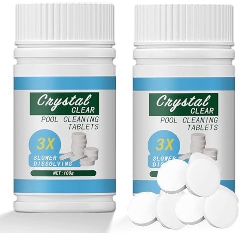 Pool Cleaning Tablet, Reinigungstabletten für Pool 200pcs, Pool Cleaning Tablets, Pool Reinigungstabletten, Sprudeltabletten zur für sauberes und hygienisches Poolwasser (200pcs)