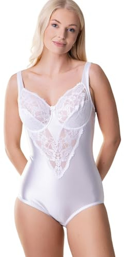 Camille Women's Underwired Shapewear Bodysuit | Floral Lace Tummy Control Body Shaper with Adjustable Straps | Medium Control Underwear for Stomach, Breasts & Hips | Full Figure Support | Floral Lace Tummy Control Body Shaper with Adjustable Straps, Medium Control Underwear for Stomach, Breasts & Hips