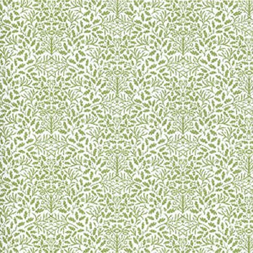 Melody Jane Dolls House Green on White Acorns Wallpaper William Morris Design