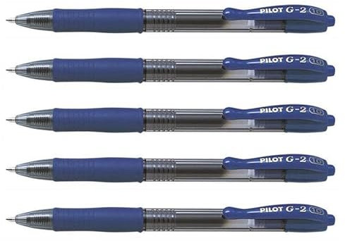 PILOT Gel-Tintenroller, G-2, breite Spitze, 1 mm, Blau, 5 Stück