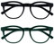 OPULIZE Blu-Brille Blaulichtfilter 2er Pack Cool Rund Rahmen Federscharniere Verbessern Den Schlaf Computerbrille Gaming Entspiegelt Schwarz Grün Herren Damen BB5-16 +0.00