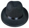 Schwarz Classic Trilby Fedora Hut mit Gürtelband Kurze Krempe Filzwolle Partyhüte Gangster Hut Kostüm Accessoires für Unisex Herren und Damen