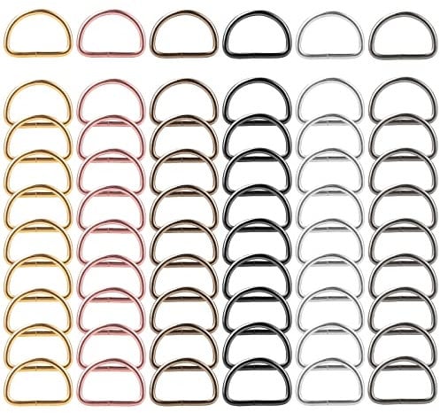 Yolev 60 Stück D Ring 20mm Mehrfarbige Metall D Ring Schnalle für Rucksack Schlüsselring Gürtel Zubehör, Einheitsgröße