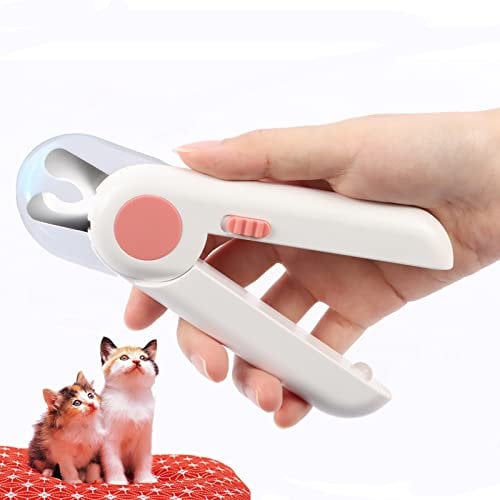 Kaket Dog Nail Clippers, Cat Nail Clippers, Pet Nail Clippers with Light, LED Light Pet Nail Clipper and Trimmers, Anti Cutting Blood Line Pet Nail Clipper (Pink)