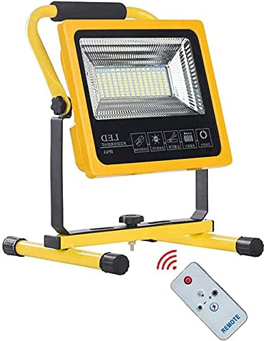 Spot Lighting Portable Work Light 350W, Rechargeable LED Floodlight 4400 lm with Remote Control, Waterproof Outdoor Dimmable SOS Light, 7800 mAh Power Bank for Power Outage Home Emergency Ca