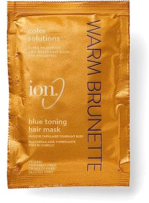 Ion Brunette Blue Toning Mask, Antibrass, Corrects and neutralizes orange undertones Ultra pigmented 1 Oz