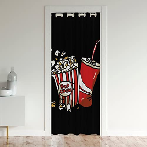 Films Theater Rideau de Porte 150x203cm Vintage Cinéma Ticket Rideau Occultant Rideaux Filmstrip Imprimer Home Décor Rideaux Interieur Salon Chambre Décoration Rideaux Exterieur d'entrée