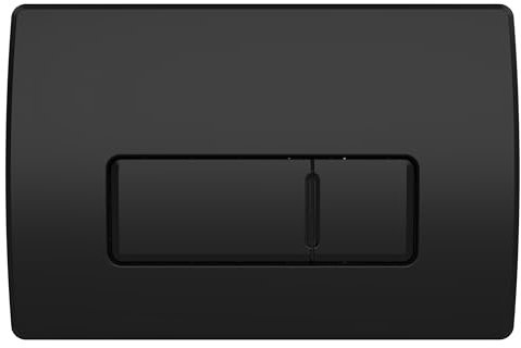Excel Home Toilet Flush Button Replacement - Dual Button Toilet Flush Plates - Pneumatic Technology - Fingerprint Resistant Compatible with Air Houses - Rectangular Push Button Design (Matt Black)