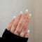MrCuvaryas French Press On Nails Kurz Nagelsticker Französischer Nägel Zum Aufkleben, Elegantes Design Nail Art, Glossy Kunstnägel Selbstklebende Nail tips (White Pearl)
