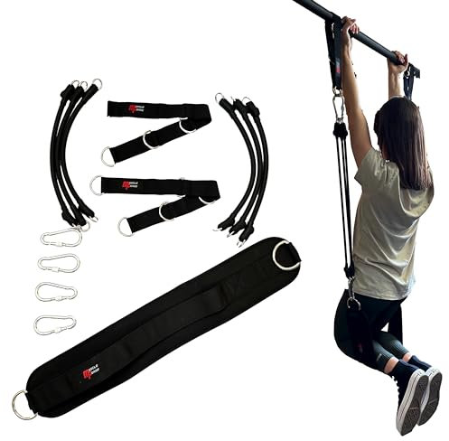 MuscleForge Bande d'assistance et de Résistance pour Traction, Bande d'aide à la Pull Up pour la Musculation, Bande Elastique Ajustable avec Sangle de Jambe Large pour Haltérophilie, Fitness