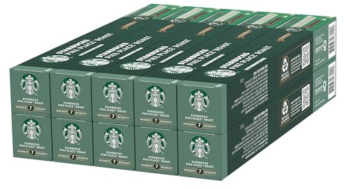 STARBUCKS Pike Place Roast by Nespresso, Torréfaction Ambrée, Capsules de Café 10 x 10 (100 Capsules)