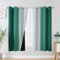 VEHEDE Ombre Farbverlauf Modern Verdunklungsvorhänge Curtains, Thermovorhang Hitzeschutz Abdunkelnde Gardinen mit Ösen, Vorhänge Blickdicht Wohnzimmer, H 160 x B 132 cm, Dunkelgrün und Weiß, 2er Set