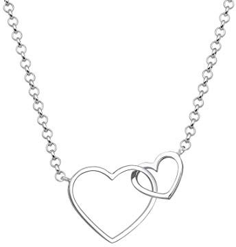 Elli Halskette Damen Herz Anhänger Verschlungen in 925 Sterling Silber Vergoldet