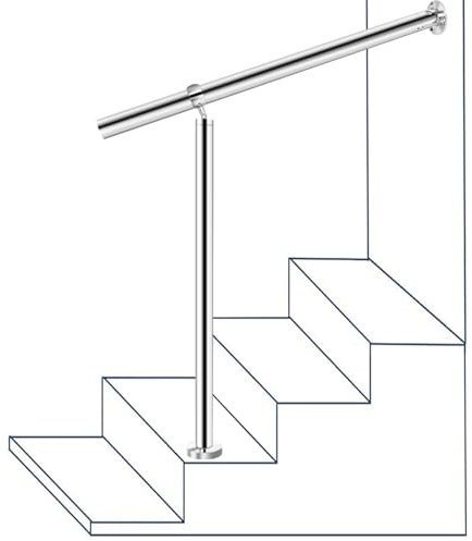 IBVIVIC Handlauf Edelstahl Handläufe für Außentreppen 100x90 cm Unterstützen Sie ältere Menschen und Kinder oder Menschen mit eingeschränkter Mobilität,Lieferung mit Montagezubehör und Montagewerkzeug