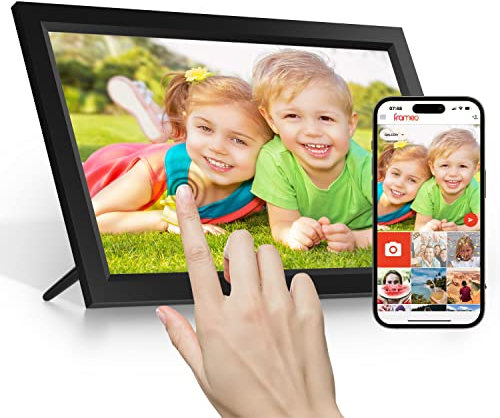 Frameo 15.6 Zoll WiFi Digitaler Bilderrahmen, 32GB Speicher Touchscreen Smart Cloud Fotorahmen, einfache Einrichtung, Auto-Drehen, Geschenk für Freunde und Familie