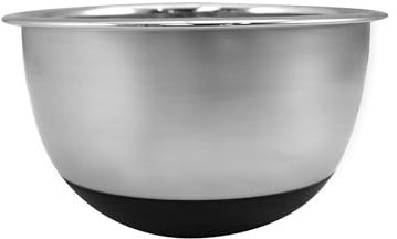 Fackelmann Ciotola antiscivolo per impastare, miscelare, lavare, materiale in acciaio inossidabile satinato, base antiscivolo in silicone, dimensione Ø18 x11 cm