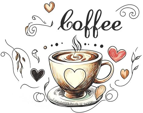 duoyif Wandtattoo Kaffee, Wandsticker Kaffeetasse Wandbild, Wandaufkleber Kaffee Tassen, Coffee Wandsticker Für Küche Cafe Esszimmer Büro Deko Kaffeestube Wandkunst (c)