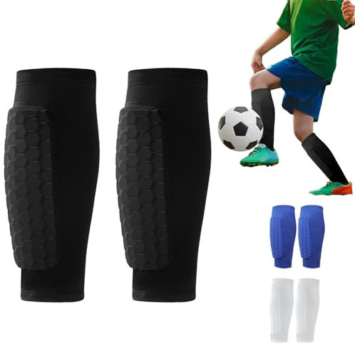 AUNGCSHE Schienbeinschoner Fußball Herren, Schienbeinschoner Kinder Erwachsener Fussball, Breathable & Non-Slip Shin Pads Football Men (schwarz, S)