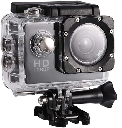 Generico Action Camera 4K impermeabile 30m Sport all'aria aperta Videocamera DV 1080P Full HD LCD Mini videocamera portatile con batterie ricaricabili 900mAh e kit di accessori di montaggio(Nero)