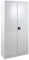 Robuster Voll-Metall Putzmittel Universalschrank 80x37x179 cm, Abschließbar, Weiß, Stahlschrank, Metallschrank, Besenschrank